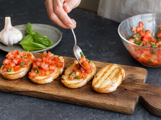 Paso 6 de Bruschettas de tomate y albahaca