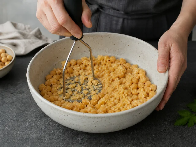 Paso 1 de Hamburguesas de garbanzos
