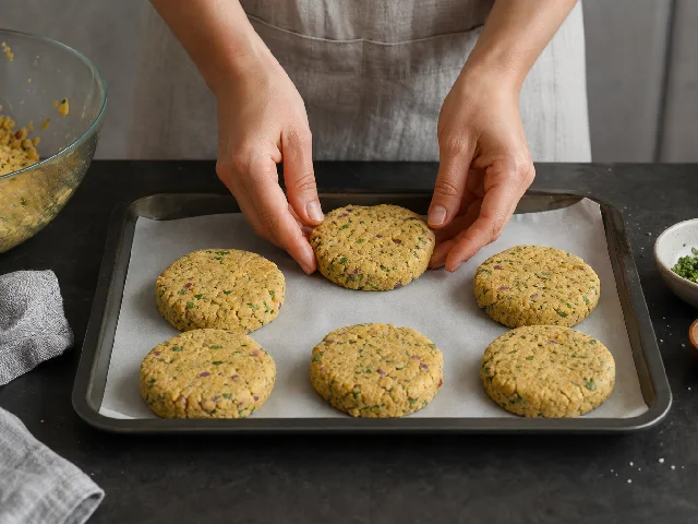 Paso 5 de Hamburguesas de garbanzos