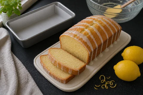 Budín de limón glaseado